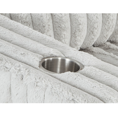 Sofá de cama seccional em forma de U com cama e armazenamento para cama, cadeira e porta-copos, tecido de corduroy cinza claro