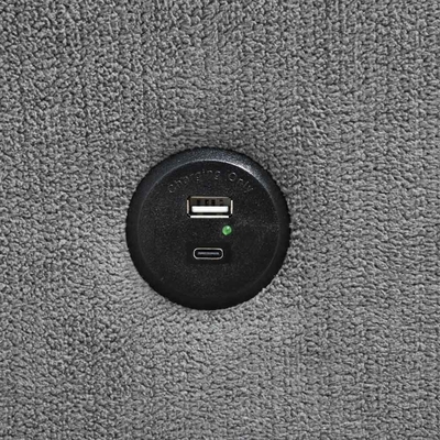 Sofá de cama seccional em forma de U com cama e cadeira de armazenamento e porta de carregamento USB e 1 tabela de queda reversível, cinilha cinzenta