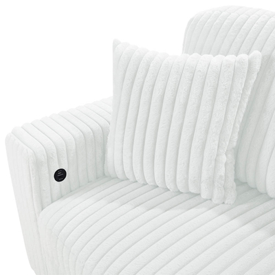 Sofá de cama seccional em forma de U com cama extraível e armazenamento Chaise Lounge e porta de carregamento USB, tecido de corduroy bege