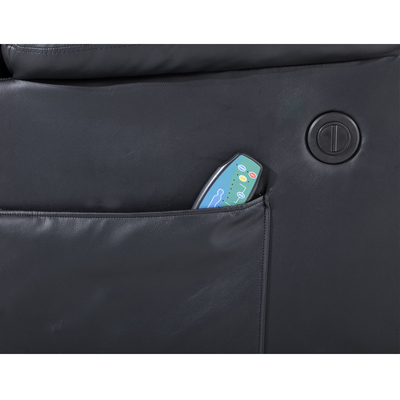 Cadeira reclinável Power Lift com função de massagem ajustável e sistema de aquecimento, black faux leatherette