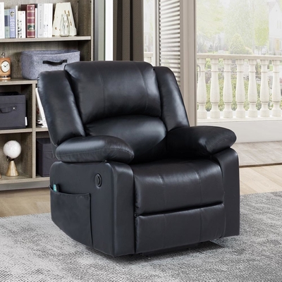Cadeira reclinável Power Lift com função de massagem ajustável e sistema de aquecimento, black faux leatherette