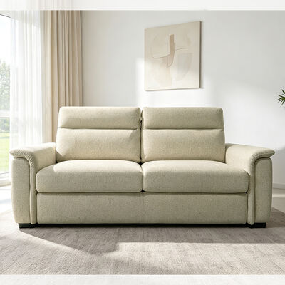 Sofa with Sleeper, Oatmeal Fabric